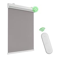 Store Enrouleur Électrique HOMEDEMO Occultant - Moteur à Télécommande - 65x100cm Gris - Sans Perçage Ou Avec Perçage