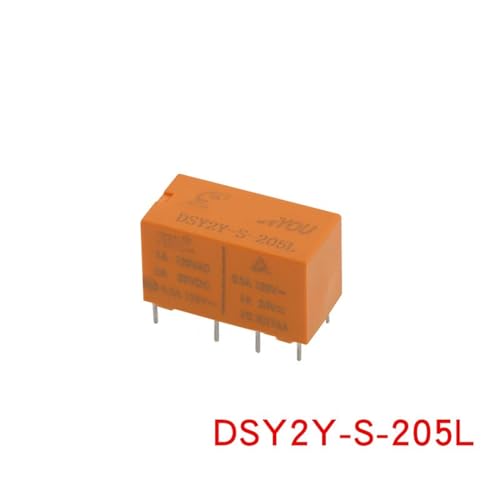 Relé DSY2Y-S-224L 24VDC con 8 pines para conmutación estable y segura de señales de 1A120VAC 7