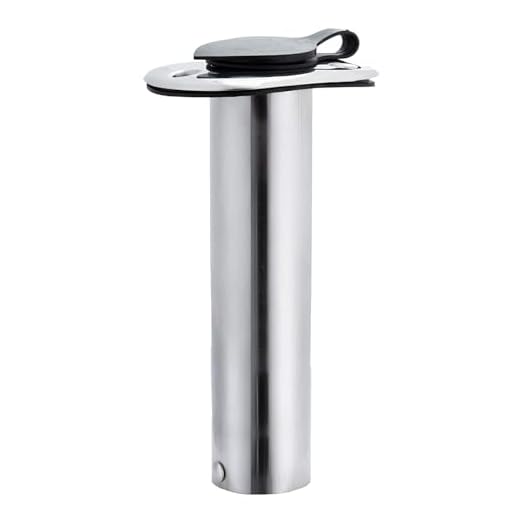 Manifish Stainless Steel 90 Degree Flush Mount Fishing Rod Holder for Boat, 0 Degree Fishing Pole Holder with Rubber Cap, PVC Liner & Gasket