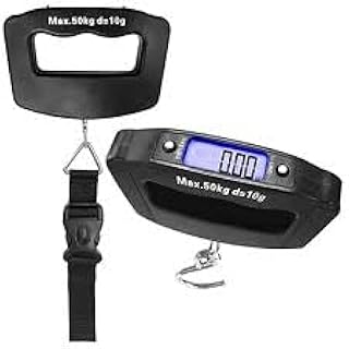 ميزان امتعة رقمي الكتروني محمول باليد لشنط السفر بوزن 50 كجم و10 جرام مع خطاف