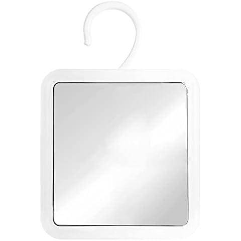MIRRORVANA Hangable Fogless Shower Mirror for Shaving with 360° Swivel Hook for Hanging - Anti Fog and Shatterproof 6.3" x 6.3" Surface Cover