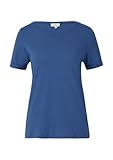 in Unicolor, Baumwolle T-Shirt mit Ärmelumschlag Royalblau 38
