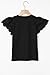 blibean Tween Girl Shirts Little Kid Girls Blouse Summer Short Sleeve Flowy Dress Tops Fashion Casual Dressy Clothes Fancy Solid Blouse Size 6-7 Year Old Black