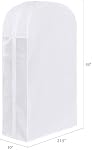 43" Cotton Garment Bag for Hanging Clothes and Storage, 3 Pack Breathable Suit Bags for Closet Storage with 10" Wide Gusset and Clear Window for Suits, Short Dresses, Jackets, Sweaters