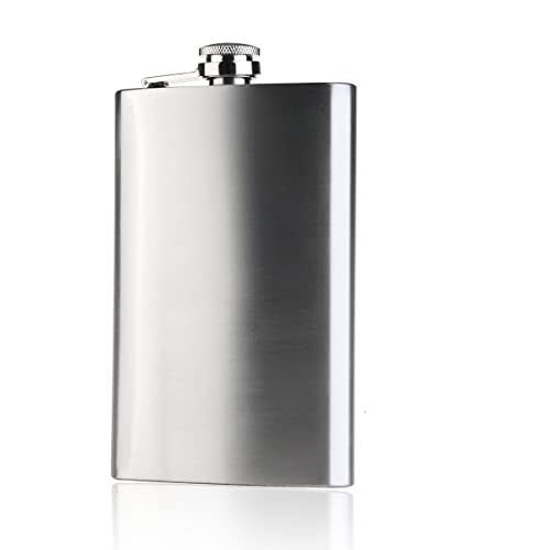 Hip Flask 10oz Stainless Steel Classic Silver Vodka Whisky Hip Alcohol Drinks Holder Pocket Hip Flask - Silver Pack of 1