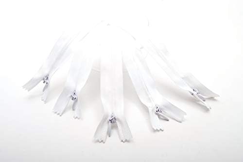 25cm Adjustable Length Invisible Zip - White, 1 Piece
