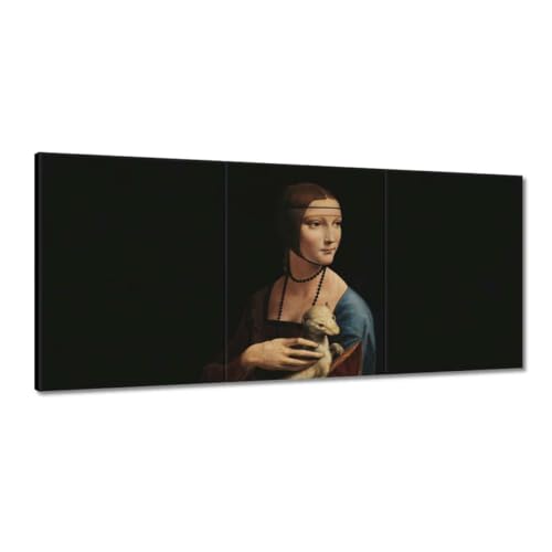 Toile Dame avec une hermine 150x70 cm pour réveiller un mur blanc vide