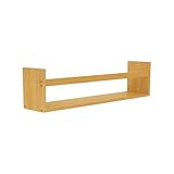 THINIA HOME - Estante Flotante de Bambú Natural, 57x10x14 cm