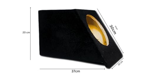 Image of 8INCHE Slope Taper Car Speaker Empty Box Cabinet, Black, Flat Slope Surface Big Wooden Enclosure for 8-inch Subwoofe Box 20x37x22 cm