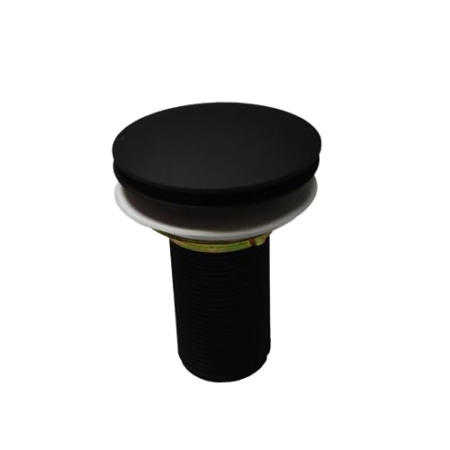 Válvula Lavatório Ralo Click Preto Fosco Metal Para Pia De Banheiro Polo Metais