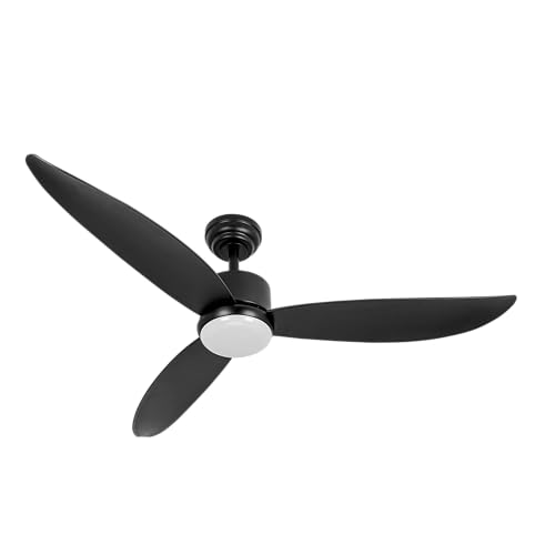 Eden pulse Ventilador negro 3 aspas, 24W 6 velocidades, 3 temperaturas, mando, 34,5/47x132x132 cm
