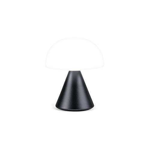 Lexon Mina Small Bedside Lamp - Led Portable Table Light For Bedrooms, Kids And Nursery - Rechargeable With 12H Autonomy And Memory Dimmer - Aluminum - Gun Metal #TOP4