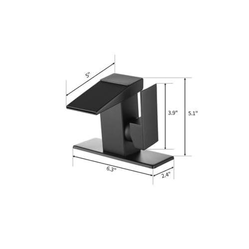 Robinet de lavabo LCD mitigeur évier cascade noir avec socle