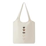 [Wnicek] ショッピングに最適な丈夫なラインプリントショルダーバッグ。ユニセックス。