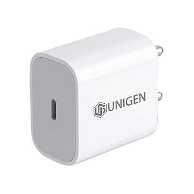 UNIGEN 20W Type C PD 3.0 Fast Charging Adapter | BIS Certified Wall Charger | Compatible with iPhone 17, 16 Pro Max, 16 Pro, 16 Plus, 16, 15, 14, 13, 12, 11, SE, XS, iPad & Android Devices (White)