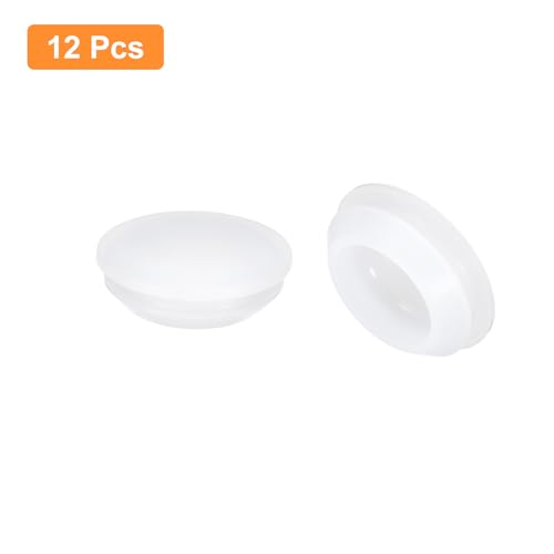 Image of uxcell 12 Pcs Silicone Plugs, Rubber Round Snap in Locking Hole Plugs for 20-22mm Hole, Hole Stoppers Waterproof Hole Plug for Metal Tube, Furniture End Caps Inserts, Clear