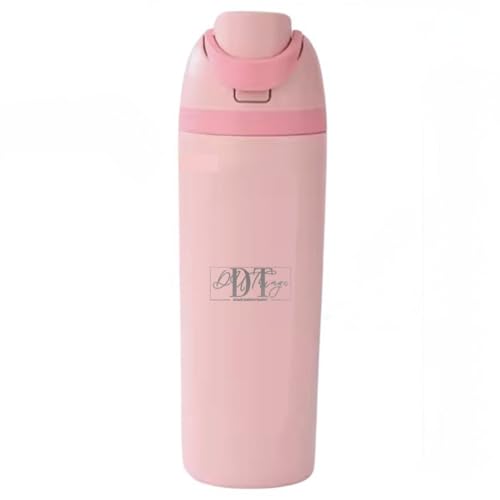 DUTHINGS - DUTHINGS Insulated Stainless Steel Water Bottle with Straw, 24 oz Leakproof BPA-Free Reusable Sports & Travel Bottle with Cleaning Brush (PINK)