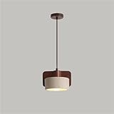 【DESIGN EN PIERRE NATURELLE MID-CENTURY】 : Ce pendentif de style mid-century, en travertin jaune et bois, crée une atmosphère chaleureuse et romantique, idéale pour une salle à manger, un hall d'entrée ou une chambre à coucher dans un intérieur moderne.