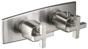 3/4" Horizontal Thermostatic Shower Valve With Volume Control & TrimBrushed Nickel PVD