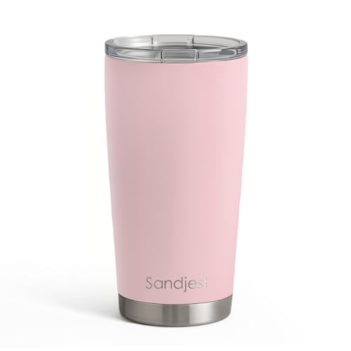 SANDJEST Pink Tumbler 20oz Stainless Steel Double Wall Vacuum Ins...