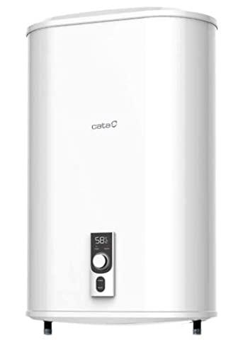 Cata Termo Eléctrico CTRS-100 REV SLIM con Doble Tanque Instalación Vertical y Horizontal Resistencias Sumergidas Protección anti-hielo Display Digital Ancho 57 cm Potencia 2000W Color Blanco