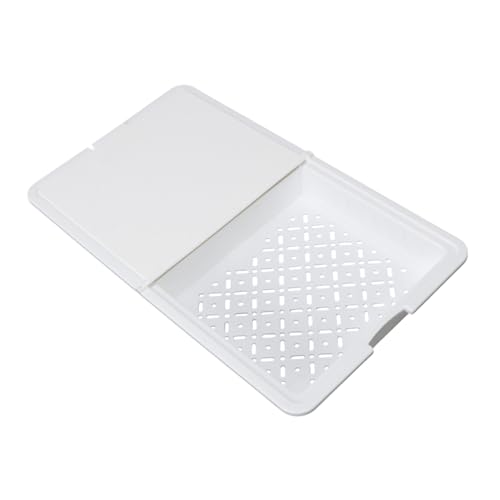 FRCOLOR 多機能プラスチック製カッティングボード 排水バスケット付き 野菜や果物のカットに キッチン アウトドア対応 収納簡単 再利用可能