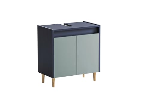 Schildmeyer 157032 Lovis Meuble sous-Vasque - Dimensions : 56,9 x 33 x 60,1 cm - Bleu Nuit/Bleu Pigeon