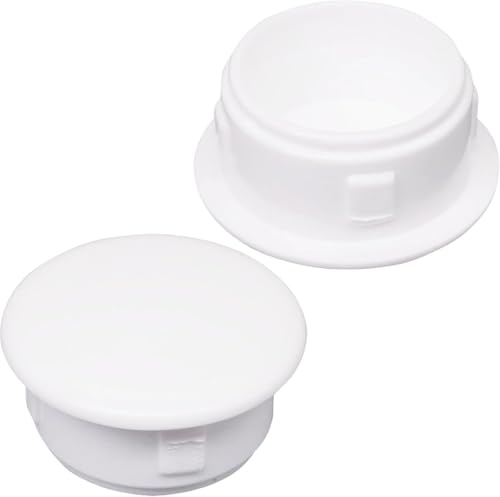 Image of (Pack of 20) White Plastic Hole Plugs 0.71 inch x 0.59 inch (18 x 15 mm), Drill Hole Cover Caps, Furniture Hole Plug, Screw Hole Plugs