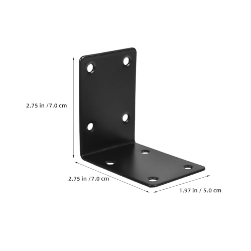 Équerres angle noires en acier lot de 8 supports robustes pour étagère bois - 3