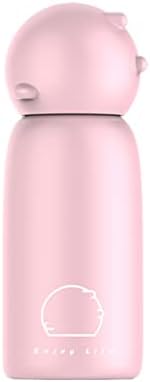 Flask Small Water Bottle Bottles Women & Kids Cute Pig 300ml Stainless Steel Metal Insulated Thermal Cold Hot Drinks Water Bottle Sports Cold Vacuum Flask MH8587 (300ml, Pink)