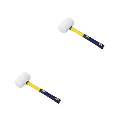 NUOBESTY 2 Pezzi Martello in Gomma Dello Strumento Di Decorazione Maglio Pavimenti Pavimento Martello Di Gomma Di Mazzuolo Per La Lavorazione Del Legno Manico in Fibra