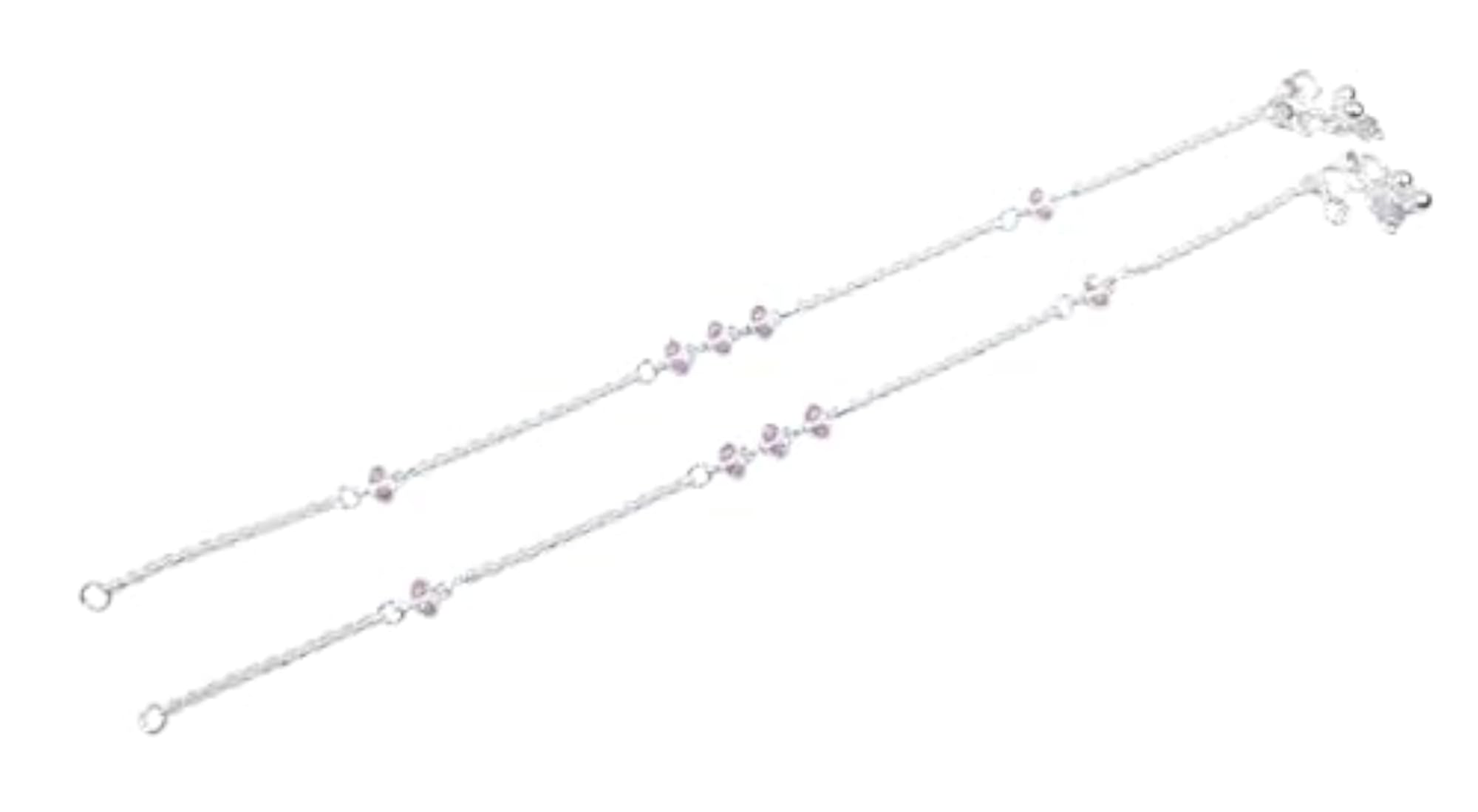 Women's Shimmering Bowknot Delicate 925 Silver Anklet