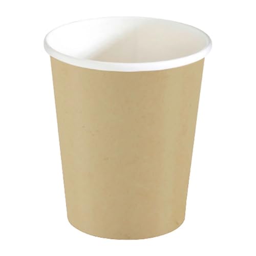 Generico 50 250 500 bicchieri di carta ecofriendly marroni da 120 ml 4oz Cartoncino USA e GETTA per caffè vetrino caffè lungo orzo ufficio bar (50 pezzi beige)
