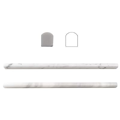 Carrara White 5 Pack 1/2"X12" Marble Pencil Liner Tile Polished