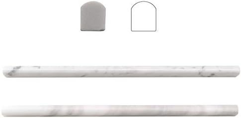 Carrara White 20 Pack 1/2"X12" Marble Pencil Liner Tile Polished