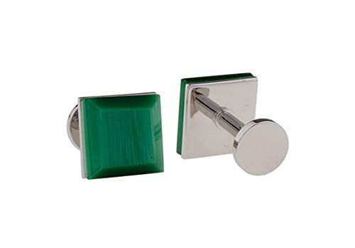 Manicuras cuadradas plateadas y verdes KnBoB para hombre miniatura 3