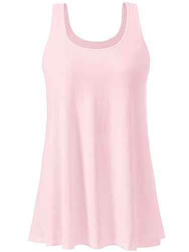 Image of Air Curvey Tank Tops for Women Build in Bra Casual Flowy Tank Pleated Loose Fit S-XXXXL