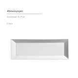 Mäser, Serie Trendy Line, Teller rechteckig 32 x 11 cm, im 2er-Set, Weiß