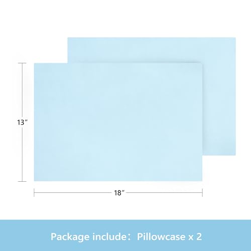 Image of TILLYOU Toddler Pillowcase 2 Pack with Envelope Closure,13 inch x 18 inch Silky Soft Microfiber Travel Kids Pillowcase for Boys and Girls,Aqua Blue