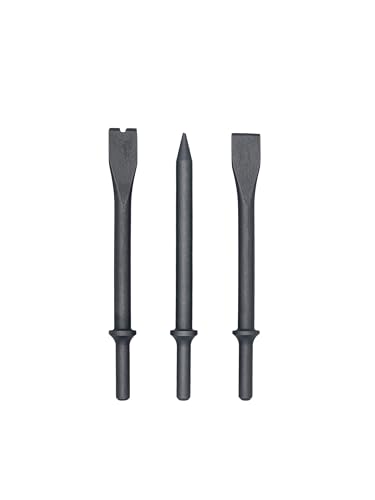 VCT 3pc Extra Long 7" Inch Air Chisel Set, Flat, Bolt Cutter, and Tapered Punch Chisels