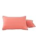 MOHAP Lot de 2- Taies d'oreiller 50x70cm Corail Housse d'oreiller avec Une Fermeture éclair en Microfibre