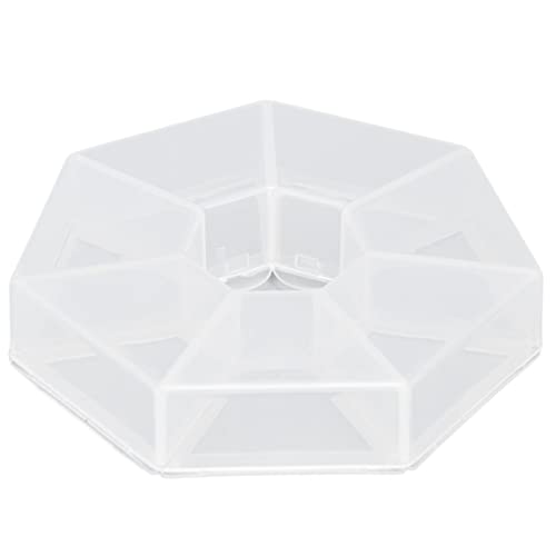 Image of Cyrank 4Pcs Clear Bead Storage Containers, 7 Compartment Round Jewelry Bead Storage Organizer Plastic Jewelry Boxes Display Containers