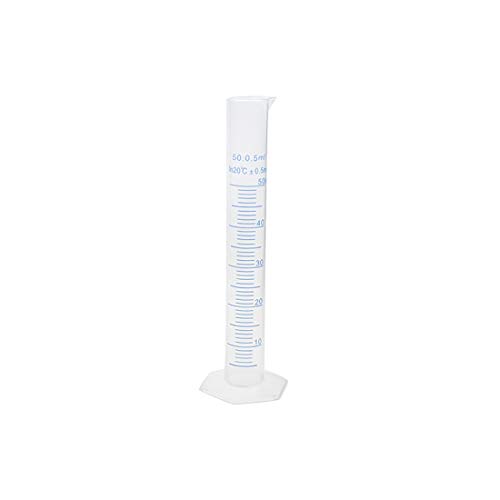 Geesatis 10 Pcs Plastic Measuring Cylinders 50 Ml Lab Test Graduated Measuring Cylinder #TOP2