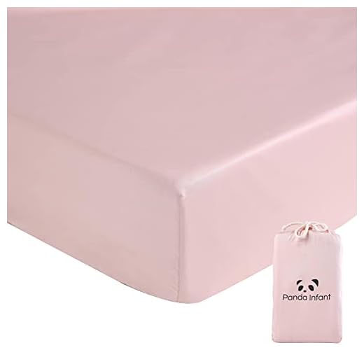 Panda Infant 100% Organic Bamboo Fitted Crib Sheet / Oeko-TEX 100 Certified / (52"x28"x8") for Girls Or Boys / Deep Pocket / Ultra Silky / Hypoallergenic / Eczema Friendly (Pink)