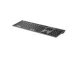 HP 725 - Ensemble clavier et souris - Multifonctionnel, rechargeable, alimenté par supercondensateur - Taille complète - Sans fil - Bluetooth, 2,4 GHz - GB - Noir- Smart Buy