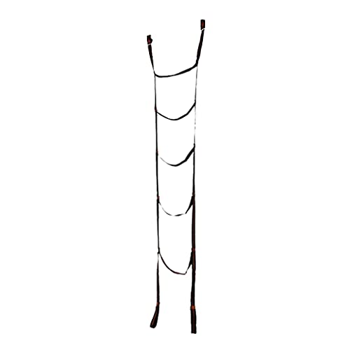 Escalera de cincha fuerte de 5 escalones, columpio de cuerda con mosquetones para escalada de árboles al aire libre, trabajo, escuela, escape, taladro de escape para ventana abatible para adultos