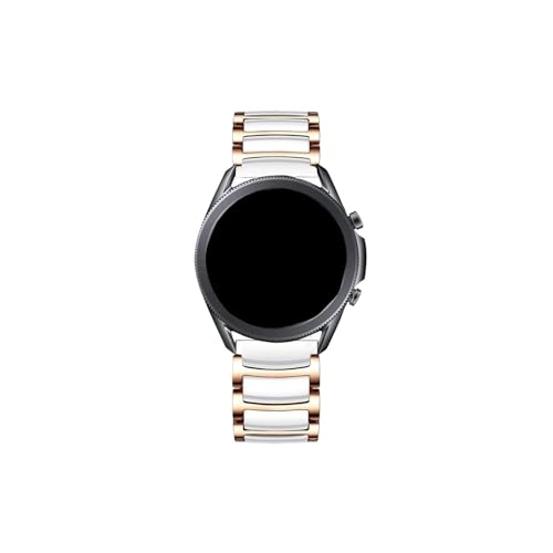 20mm �Z���~�b�N���^���E�H�b�`�X�g���b�v Samsung Galaxy Watch 7 6 5 4/ Classic/ 5 Pro�p (���[�Y�S�[���h�z���C�g�A���̕�20mm)