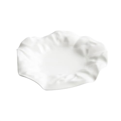 Talerz gastronomiczny, biały ceramiczny plisowany talerz w kształcie handlowym, talerz do restauracji hotelowej, płytki, specjalny talerz