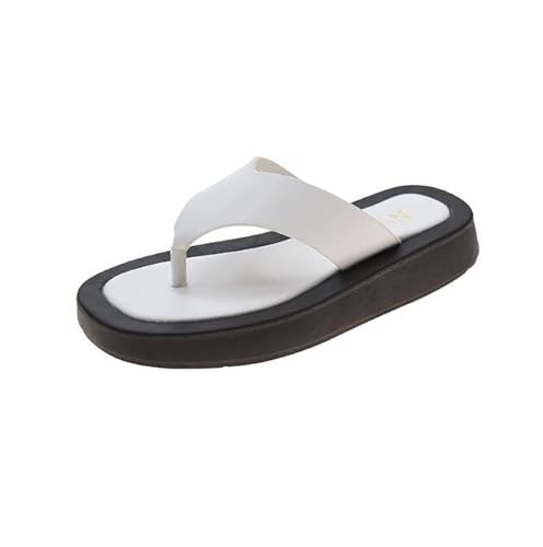 Sandale tongs en PU femme avec pantoufles plates confortables à plateforme