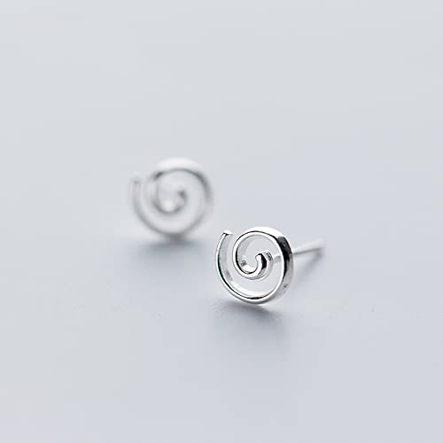 Minimalist Spiral 925 Sterling Silver Stud Earrings for Women Men Sensitive Ear Jewelry Gifts2